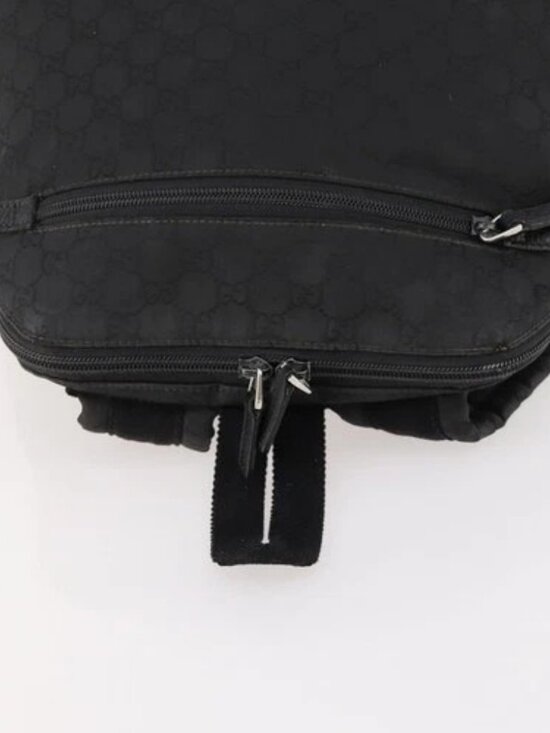 GUCCI GG Canvas Backpack Nylon Black Silver 179606 Auth bs33851 main image 4